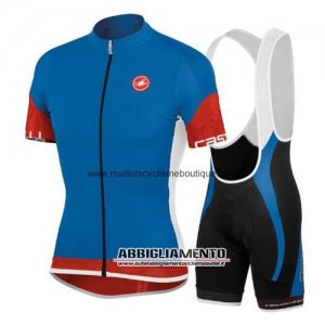 Abbigliamento Castelli 2015 Manica Corta E Pantaloncino Con Bretelle Blu E Rosso