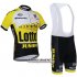 Abbigliamento Lotto Soudal 2015 Manica Corta E Pantaloncino Con Bretelle Bianco E Giallo