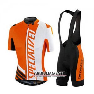 Abbigliamento Specialized 2015 Manica Corta E Pantaloncino Con Bretelle Bianco E Arancione