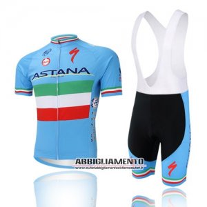 Abbigliamento Astana 2016 Manica Corta E Pantaloncino Con Bretelle Celeste