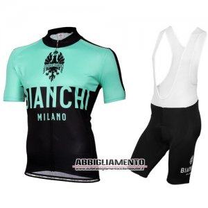 Abbigliamento Bianchi 2016 Manica Corta E Pantaloncino Con Bretelle Nero E Verde1