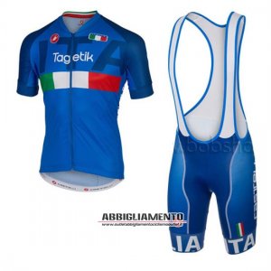 Italia Abbigliamento 2016 Manica Corta E Pantaloncino Con Bretelle Bianco E Blu