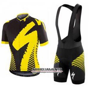 Abbigliamento Specialized 2016 Manica Corta E Pantaloncino Con Bretelle Nero E Giallo