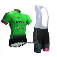 Abbigliamento Astana 2018 Manica Corta e Pantaloncino Con Bretelle Verde