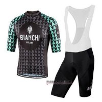 Abbigliamento Bianchi 2020 Manica Corta e Pantaloncino Con Bretelle Nero Verde
