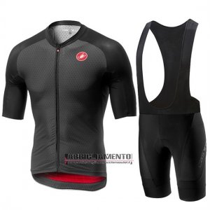 Abbigliamento Castelli Aero Race 2019 Manica Corta e Pantaloncino Con Bretelle Nero