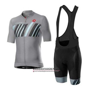 Abbigliamento Castelli 2020 Manica Corta e Pantaloncino Con Bretelle Grigio Nero