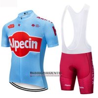 Abbigliamento Katusha Alpecin 2019 Manica Corta e Pantaloncino Con Bretelle Blu Rosso