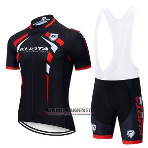 Abbigliamento Kuota 2019 Manica Corta e Pantaloncino Con Bretelle Nero Rosso