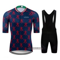 Abbigliamento Le Col 2020 Manica Corta e Pantaloncino Con Bretelle Spento Blu Rosso