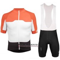 Abbigliamento POC 2018 Manica Corta e Pantaloncino Con Bretelle Arancione Bianco Nero