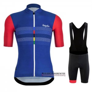 Abbigliamento Rapha 2020 Manica Corta e Pantaloncino Con Bretelle Rosso Blu