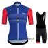 Abbigliamento Rapha 2020 Manica Corta e Pantaloncino Con Bretelle Rosso Blu