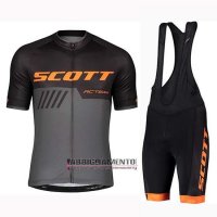 Abbigliamento Scott 2019 Manica Corta e Pantaloncino Con Bretelle Nero Grigio