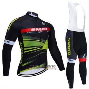 Abbigliamento Sram 2020 Manica Lunga e Calzamaglia Con Bretelle Nero Verde