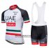 Abbigliamento UCI Mondo Campione Uae 2019 Manica Corta e Pantaloncino Con Bretelle Bianco Nero Rosso