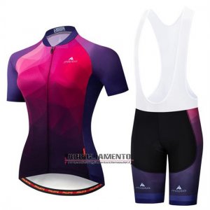 Donne Abbigliamento Miloto 2019 Manica Corta e Pantaloncino Con Bretelle Viola Rosa