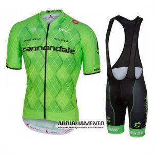 Abbigliamento Cannondale Garmin 2016 Manica Corta E Pantaloncino Con Bretelle Nero E Verde