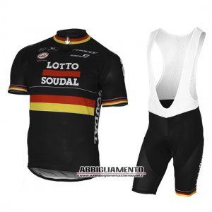 Abbigliamento Lotto Soudal 2017 Manica Corta E Pantaloncino Con Bretelle Rosso E Nero