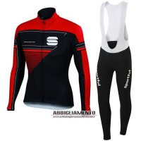 Abbigliamento Sportful 2016 Manica Lunga E Calzamaglia Con Bretelle Rosso E Nero