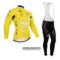 Abbigliamento Tour De France 2015 Manica Lunga E Calza Abbigliamento Con Bretelle Giallo