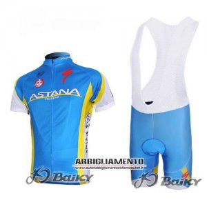 Abbigliamento Astana 2011 Manica Corta E Pantaloncino Con Bretelle Giallo