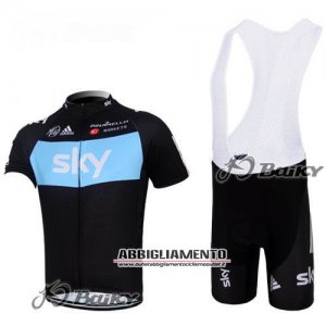 Abbigliamento Sky 2012 Manica Corta E Pantaloncino Con Bretelle Nero E Blu