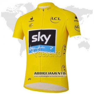 Abbigliamento Sky 2013 Manica Corta E Pantaloncino Con Bretelle Giallo