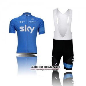 Abbigliamento Sky 2014 Manica Corta E Pantaloncino Con Bretelle Blu