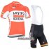 Abbigliamento Lotto Soudal 2015 Manica Corta E Pantaloncino Con Bretelle Arancione E Bianco