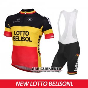 Abbigliamento Lotto Soudal 2015 Manica Corta E Pantaloncino Con Bretelle Nero E Giallo