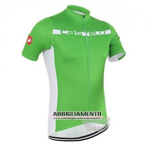 Abbigliamento Castelli 2016 Manica Corta E Pantaloncino Con Bretelle Verde E Bianco