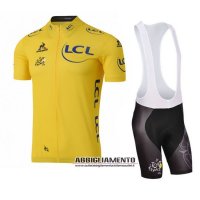 Abbigliamento Tour De France 2016 Manica Corta E Pantaloncino Con Bretelle Giallo