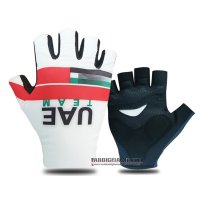 2021 UAE Guanti Corti Ciclismo Bianco Rosso
