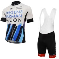 Abbigliamento Axeon Hagens Berman 2017 Manica Corta e Pantaloncino Con Bretelle bianco e nero