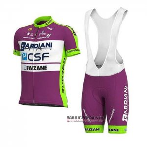 Abbigliamento Bardiani Csf 2020 Manica Corta e Pantaloncino Con Bretelle Fuxia Bianco