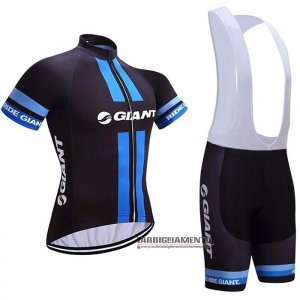 Abbigliamento Giant Alpecin Manica Corta e Pantaloncino Con Bretelle 2021 Nero Blu