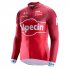 Abbigliamento Katusha Alpecin 2017 Manica Lunga e Pantaloncino Con Bretelle rosso