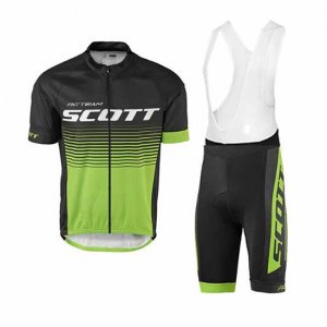 Abbigliamento Scott 2017 Manica Corta e Pantaloncino Con Bretelle verde e nero