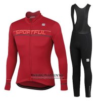 Donne Abbigliamento Sportful 2020 Manica Lunga e Calzamaglia Con Bretelle Rosso