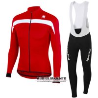 Abbigliamento Sportful 2016 Manica Lunga E Calzamaglia Con Bretelle Rosso E Bianco