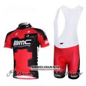Abbigliamento Bmc 2011 Manica Corta E Pantaloncino Con Bretelle Rosso E Nero