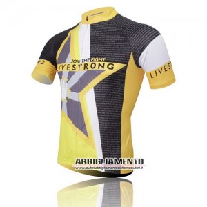 Abbigliamento LiveStrong 2011 Manica Corta E Pantaloncino Con Bretelle Grigio E Giallo