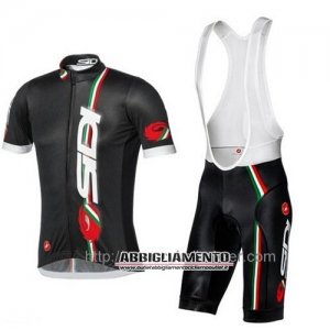 Abbigliamento Sidi 2014 Manica Corta E Pantaloncino Con Bretelle Nero E Rosso