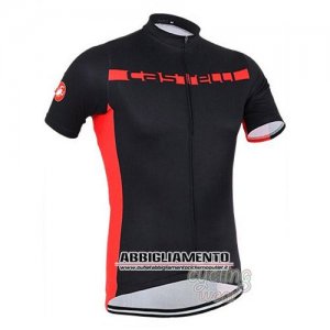 Abbigliamento Castelli 2016 Manica Corta E Pantaloncino Con Bretelle Nero E Rosso