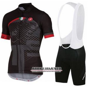 Abbigliamento Castelli 2016 Manica Corta E Pantaloncino Con Bretelle Rosso E Nero