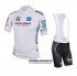 Abbigliamento Giro d'Italia 2016 Manica Corta E Pantaloncino Con Bretelle Bianco E Blu