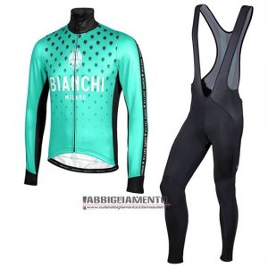 Abbigliamento Bianchi Milano FT 2019 Manica Lunga e Calzamaglia Con Bretelle Blu Nero