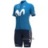 Abbigliamento Donne Movistar 2020 Manica Corta e Pantaloncino Con Bretelle Bianco Blu