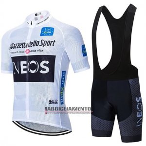 Abbigliamento INEOS 2020 Manica Corta e Pantaloncino Con Bretelle Bianco Nero